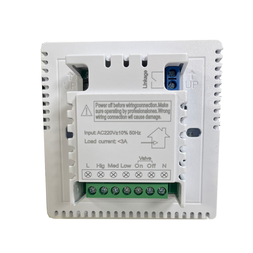 8971-86 type smart thermostat energy saving for home, office, hotel centrial air conditioning, LED Display NTC HVAC Thermostat w/ AC220V for Home Office School (white)