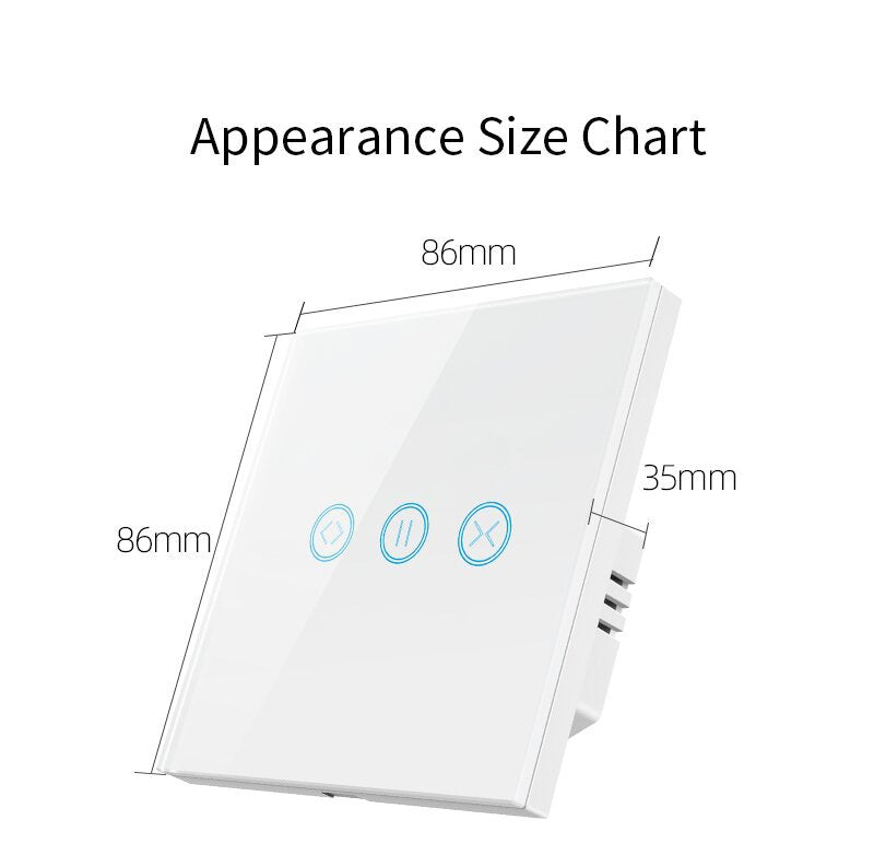 EU Standard WiFi Tuya Smart Electric Curtain Control Panel, Mobile Remote Control, Scene Automation, Timing & Remote Switch Function
