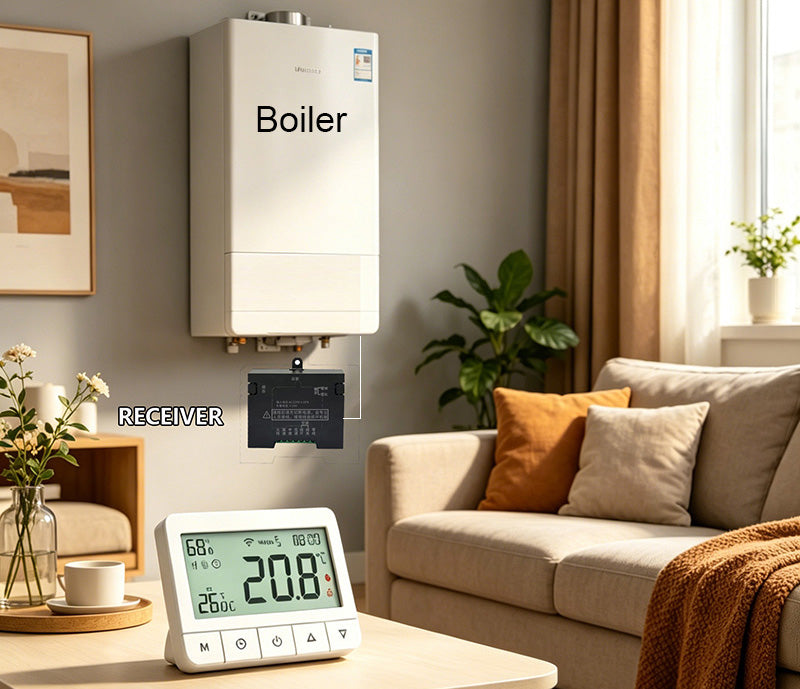 Wireless home boiler / Air Source Heat Pump Smart Thermostat supports WIFI app control