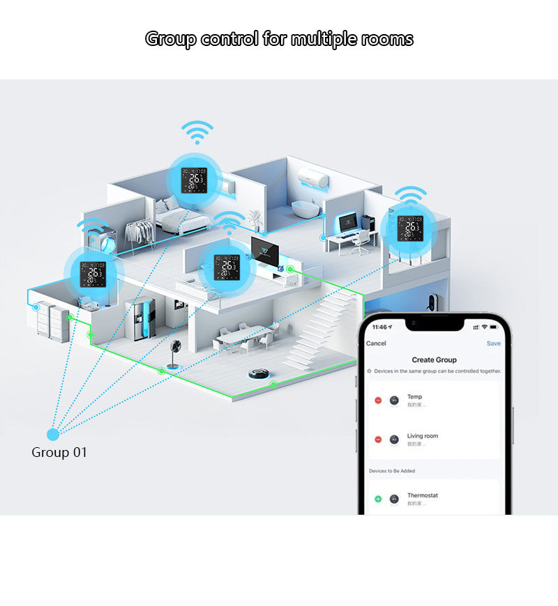 EU smart underfloor heating Zigbee Thermostat compatible with Alexa, Yandex alice, google home, Tuya, smartlife