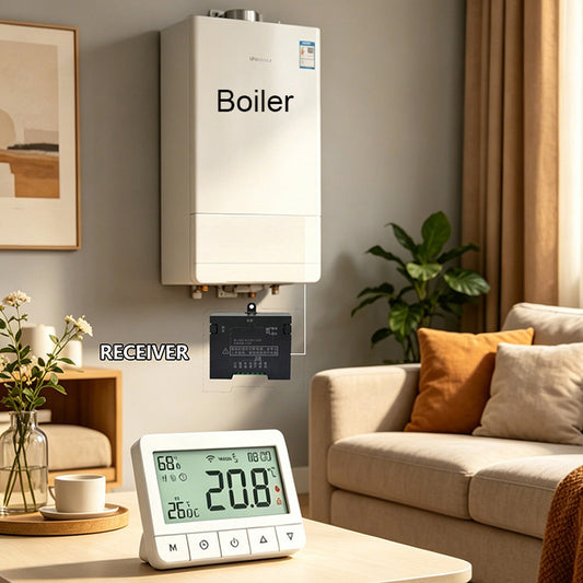 Wireless home boiler / Air Source Heat Pump Smart Thermostat supports WIFI app control