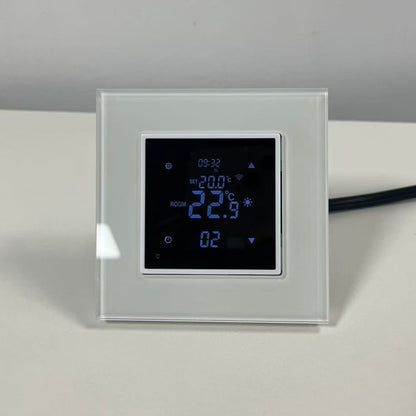 8927-water/electric heating /boiler 16A smart WiFi thermostat w/ anti-scratch tempered glass frame EU standard-white