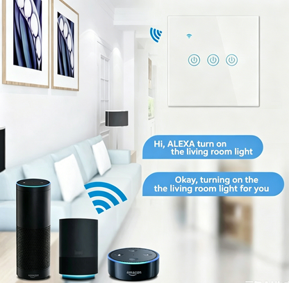 US Standard US standard single live & neutral wire universal Smart WiFi Touch Switch, Tuya, Alexa Voice Control WiFi Smart Switch