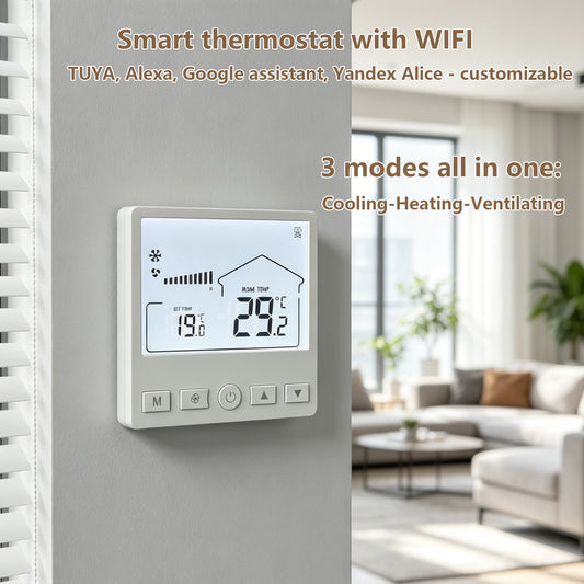 705 RS-485 Smart WiFi Fan Coil Unit Thermostat with Alexa & Google Assistant
