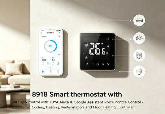 8918-WIFI Fan Coil Unit Smart Thermostat - 2 pipe 1ch Heating or cooling single stage