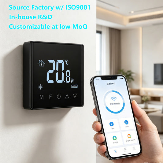 8918 Smart WiFi Fan Coil Thermostat with Alexa & Google Assistant - 2 pipe 1ch Heating or cooling single stage
