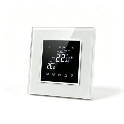8927-water/electric heating /boiler 16A smart WiFi thermostat w/ anti-scratch tempered glass frame EU standard-white