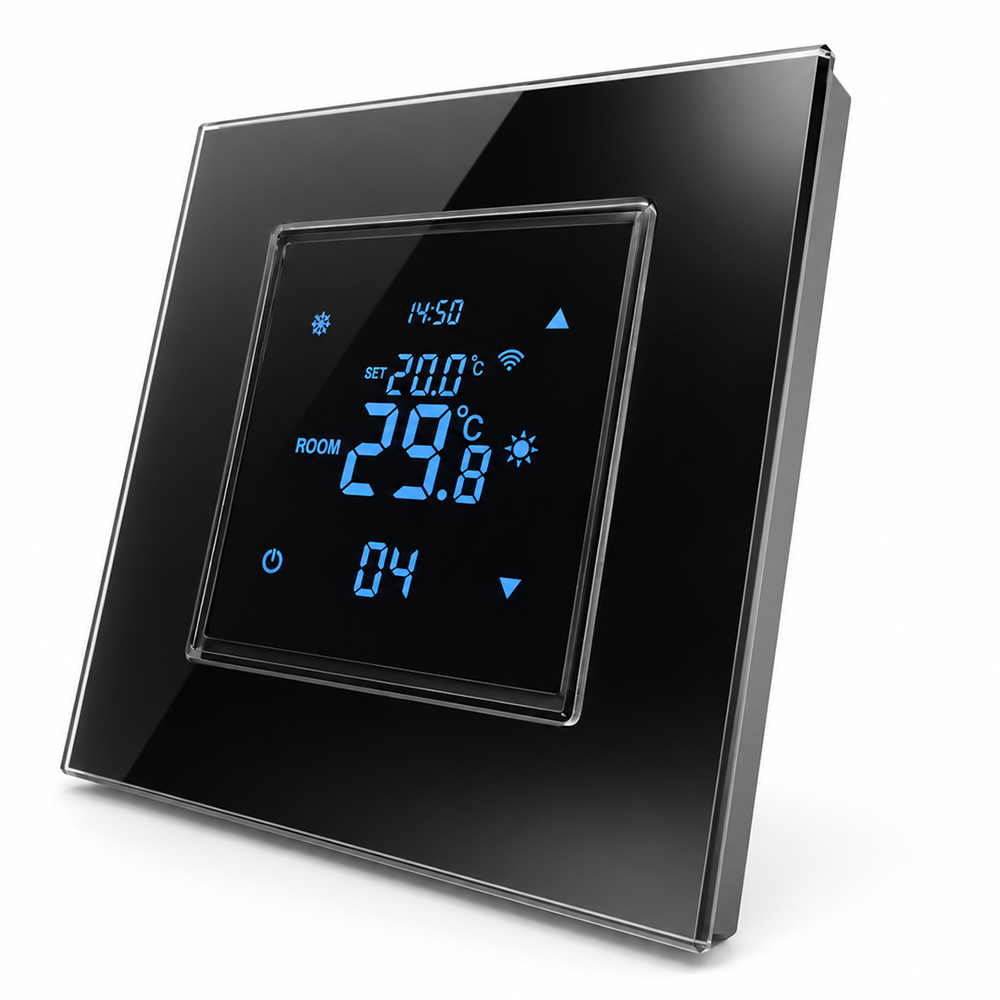 8927blk water/electric heating /boiler 16A smart WiFi thermostat w/ EU standard smartlife app control, TUYA, Google, alexa voice control