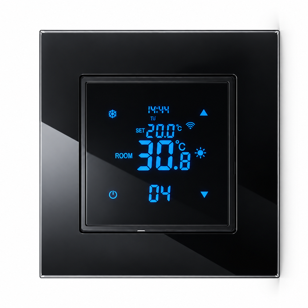 8927blk water/electric heating /boiler 16A smart WiFi thermostat w/ EU standard smartlife app control, TUYA, Google, alexa voice control