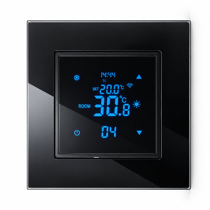 8927blk water/electric heating /boiler 16A smart WiFi thermostat w/ EU standard smartlife app control, TUYA, Google, alexa voice control