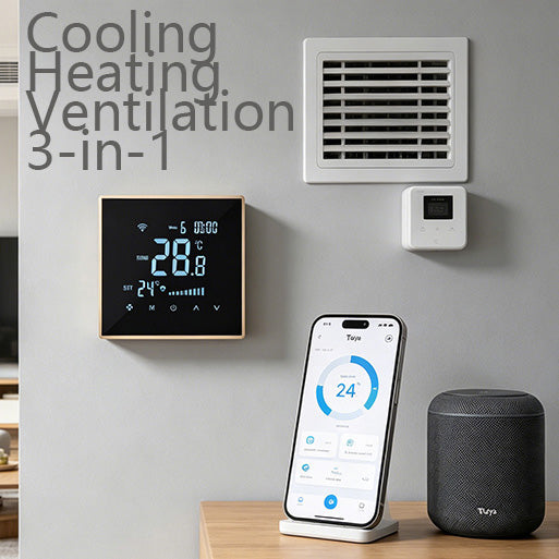 8929 WIFI cooling heating Thermostat with Alexa & Google Assistant - 4 pipe 2ch Heating, cooling, ventilation 3-in-1