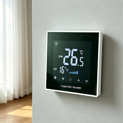 8929 Kabelgebundenes Kühl-/Heizthermostat mit Alexa & Google Assistant - 4-Leiter 2-Kanal Heizen, Kühlen, Lüften 3-in-1