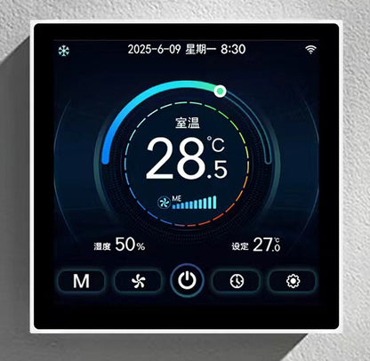 8969 4-inch TFT color screen fan coil mart thermostat for Aircon w/ WIFI APP control