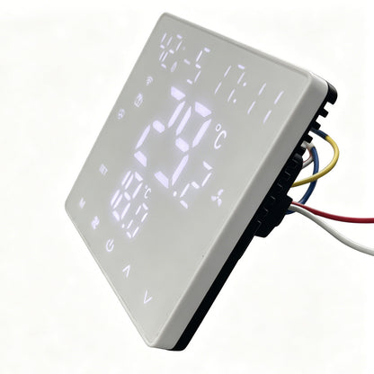 8971-EU Fan Coil Unit Smart Thermostat for air conditioning, LED Display NTC HVAC Thermostat for  central air conditioning AC220V for Home Office School (white)
