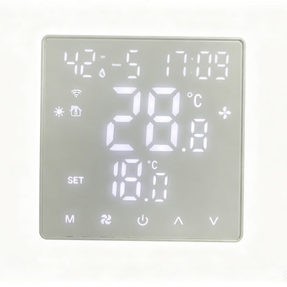 8971-EU Fan Coil Unit Smart Thermostat for air conditioning, LED Display NTC HVAC Thermostat for  central air conditioning AC220V for Home Office School (white)
