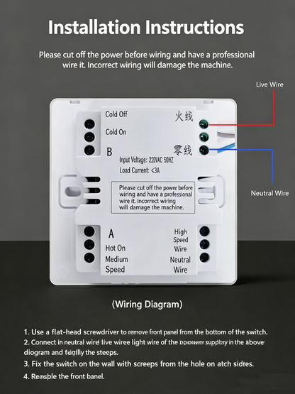 8969 4-inch TFT color screen fan coil mart thermostat for Aircon w/ WIFI APP control