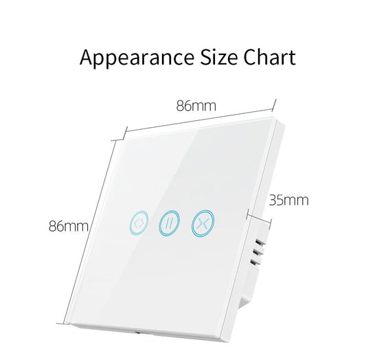 XFG151 EU Standard WiFi Tuya Smart Electric Curtain Control Panel, Mobile Remote Control, Scene Automation, Timing & Remote Switch Function