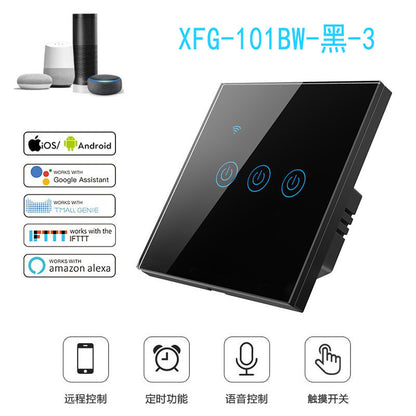 US Standard US standard single live & neutral wire universal Smart WiFi Touch Switch, Tuya, Alexa Voice Control WiFi Smart Switch