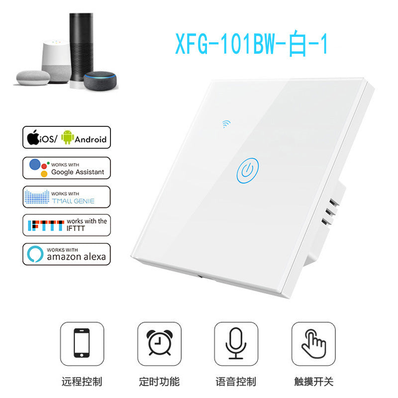 US Standard US standard single live & neutral wire universal Smart WiFi Touch Switch, Tuya, Alexa Voice Control WiFi Smart Switch