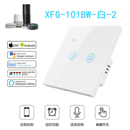 US Standard US standard single live & neutral wire universal Smart WiFi Touch Switch, Tuya, Alexa Voice Control WiFi Smart Switch