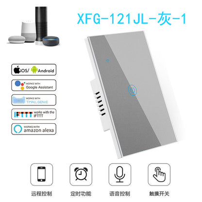 US Standard US standard single live & neutral wire universal Smart WiFi Touch Switch, Tuya, Alexa Voice Control WiFi Smart Switch