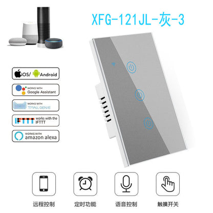 US Standard US standard single live & neutral wire universal Smart WiFi Touch Switch, Tuya, Alexa Voice Control WiFi Smart Switch