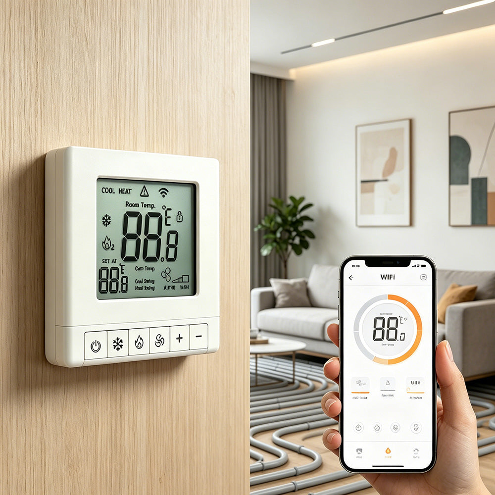 RF433 WiFi Smart Thermostat for Home heating– Programmable Heating Cooling Remote Control Temperature Controller for North American HVAC Systems