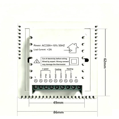8929 Kabelgebundenes Kühl-/Heizthermostat mit Alexa & Google Assistant - 4-Leiter 2-Kanal Heizen, Kühlen, Lüften 3-in-1