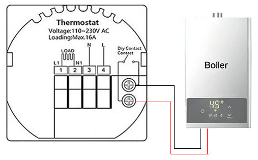 Wired home boiler smart thermostat w/ WIFI app control, TUYA, Alexa, Google voice control